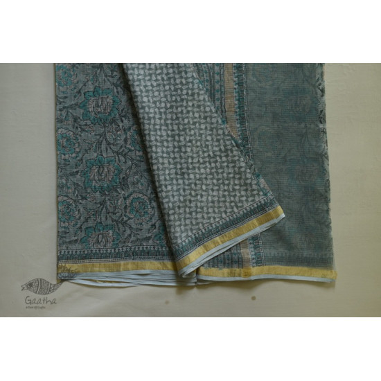 shop Kota Cotton Saree - Sanganeri Block Printed