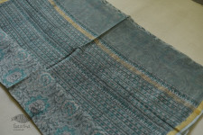 Kumudini . कुमुदिनी | Kota Cotton Saree - Sanganeri Block Printed - Light Blue