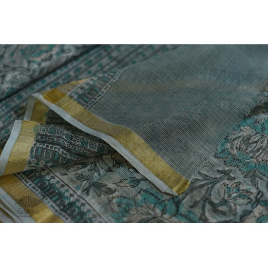 shop Kota Cotton Saree - Sanganeri Block Printed