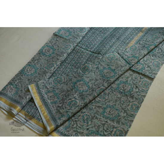 shop Kota Cotton Saree - Sanganeri Block Printed