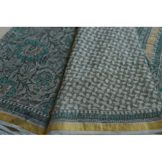 shop Kota Cotton Saree - Sanganeri Block Printed