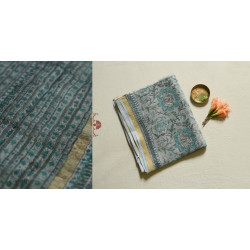 Kumudini . कुमुदिनी | Kota Cotton Saree - Sanganeri Block Printed - Light Blue