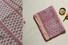 Kumudini . कुमुदिनी | Kota Cotton Saree - Sanganeri Block Printed - Pink