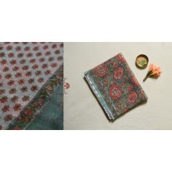 Kumudini . कुमुदिनी | Sanganeri Block Flower Prints - Kota Cotton Saree 