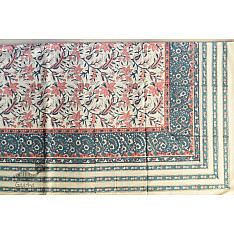 Landscapes Under My Roof | Sanganeri Handblock Printed Double Bedsheet  with Pillow Covers- A