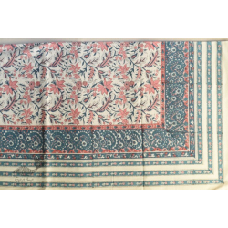 Landscapes Under My Roof | Sanganeri Handblock Printed Double Bedsheet  with Pillow Covers- A