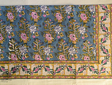 Landscapes Under My Roof | Sanganeri Handblock Printed Double Bedsheet  with Pillow Covers- D