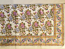 Landscapes Under My Roof | Sanganeri Handblock Printed Double Bedsheet  with Pillow Covers- E