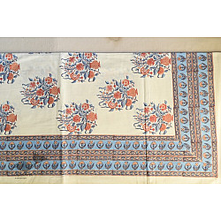 Landscapes Under My Roof | Sanganeri Handblock Printed Double Bedsheet  with Pillow Covers- F