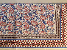 Landscapes Under My Roof | Sanganeri Handblock Printed Double Bedsheet  with Pillow Covers- J
