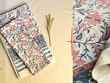 Landscapes Under My Roof | Sanganeri Handblock Printed Double Bedsheet  with Pillow Covers- A