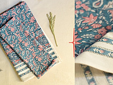 Landscapes Under My Roof | Sanganeri Handblock Printed Double Bedsheet  with Pillow Covers- C