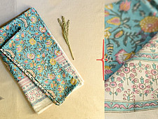 Landscapes Under My Roof | Sanganeri Handblock Printed Double Bedsheet  with Pillow Covers- G