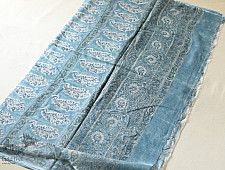 Kumudini . कुमुदिनी ~ Sanganeri Block Print - Kota Cotton Saree - Sky Blue