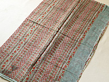 Kumudini . कुमुदिनी ~ Sanganeri Block Print - Kota Cotton Green Saree