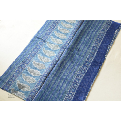 Kumudini . कुमुदिनी ~ Sanganeri Block Print - Kota Cotton Blue Saree