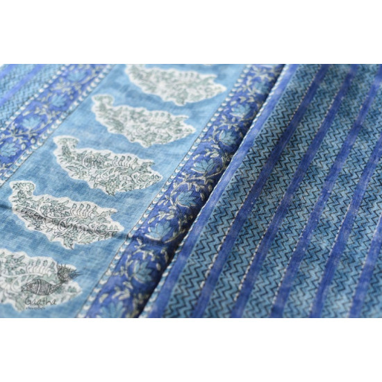 shop sanganeri block printed kota cotton saree Blue