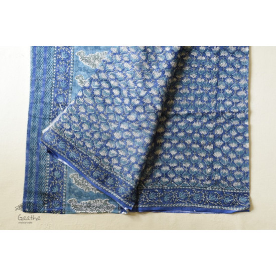 shop sanganeri block printed kota cotton saree Blue