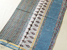 Kumudini . कुमुदिनी ~ Sanganeri Red Rose Block Printed - Kota Cotton Saree