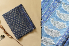 Kumudini . कुमुदिनी ~ Sanganeri Block Print - Kota Cotton Blue Saree