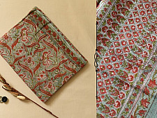 Kumudini . कुमुदिनी ~ Sanganeri Block Print - Kota Cotton Green Saree