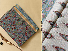 Kumudini . कुमुदिनी ~ Sanganeri Red Rose Block Printed - Kota Cotton Saree