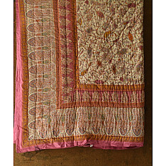 Thaat Baat ~ Jaipuri Light Weight Razai / Quilt - Sanganeri Block Printed for Double Bed - Pink