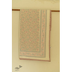Slumberland | Dohar Double Side Hand Block Printed - Mul Cotton Light Yellow Single Bed