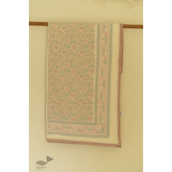 Slumberland | Dohar Double Side Hand Block Printed - Mul Cotton Light Yellow Single Bed