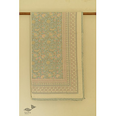 Slumberland | Dohar Double Side Hand Block Printed - Mul Cotton Sky Blue Single Bed 