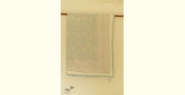 Slumberland | Sky Blue Dohar Double Side Hand Block Printed - Mul Cotton - Double Bed