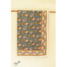 Slumberland | Sanganeri Hand Block Printed Flannel with Cotton Filling - Single Bed in Gray Color