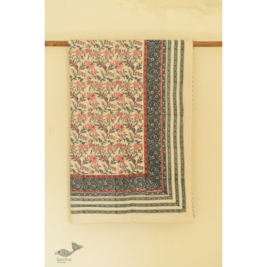 shop Sanganeri Hand Block Printed Flannel with Cotton Filling - Single Bed