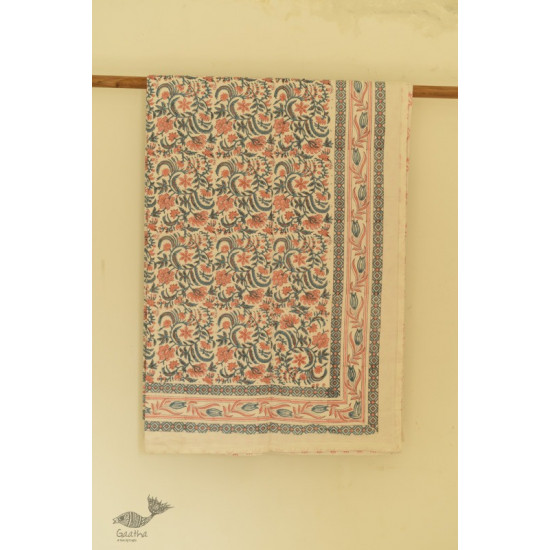 shop Sanganeri Hand Block Printed Flannel with Cotton Filling - Double Bed