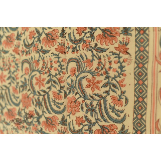 shop Sanganeri Hand Block Printed Flannel with Cotton Filling - Double Bed