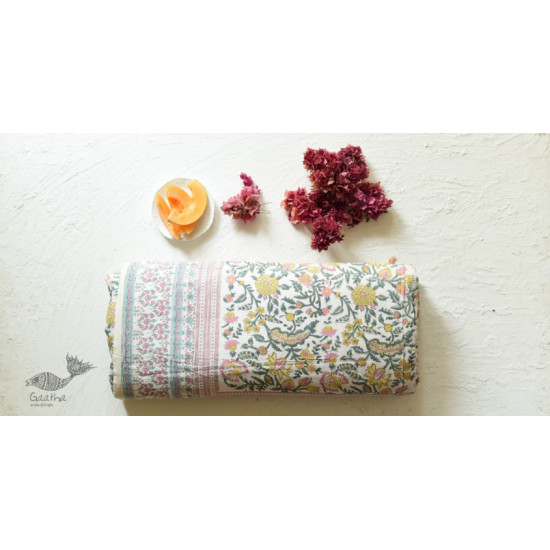 shop Sanganeri Hand Block Printed Flannel with Cotton Filling - Double Bed