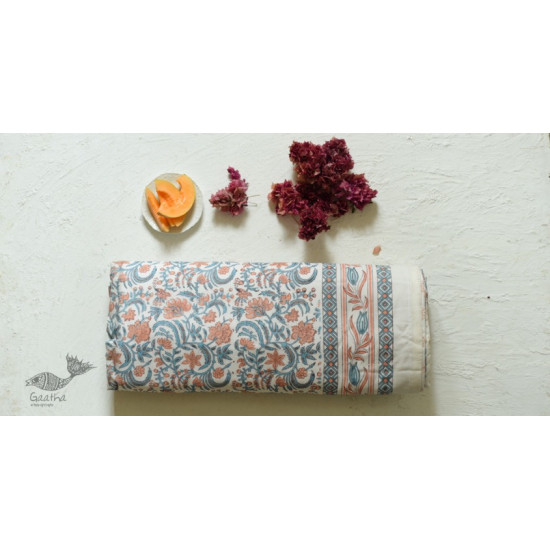 shop Sanganeri Hand Block Printed Flannel with Cotton Filling - Single Bed