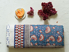 Slumberland | Sanganeri Blue Lotus Block Printed Flannel with Cotton Filling - Double Bed