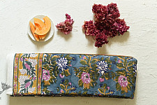 Slumberland | Sanganeri Hand Block Printed Flannel with Cotton Filling - Single Bed in Gray Color