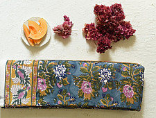 Slumberland | Sanganeri Hand Block Printed Flannel with Cotton Filling - Single Bed in Gray Color