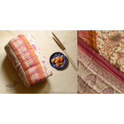 Thaat Baat ~ Jaipuri Light Weight Razai / Quilt - Sanganeri Block Printed for Double Bed - Pink