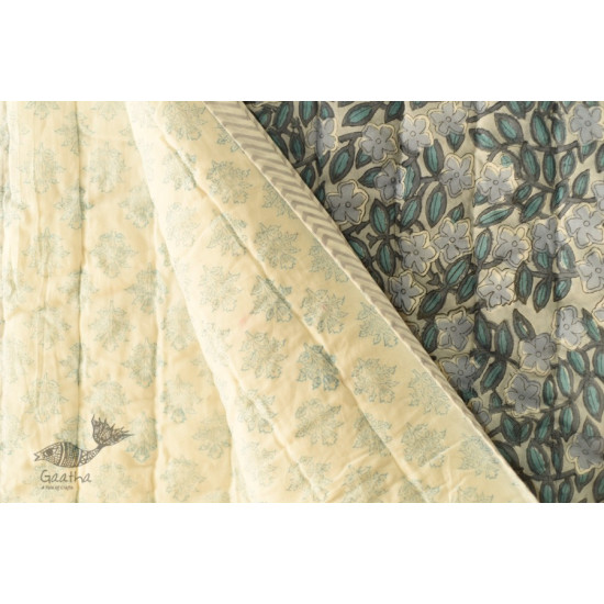 shop Sanganeri Block Printe Reversible Quilt - Single Bed