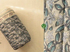 Thaat Baat || Sanganeri Block Printe Reversible Quilt - Single Bed (90"x60") - C