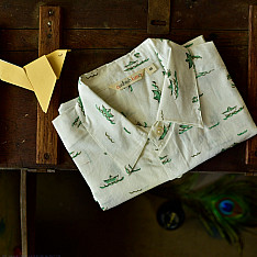 Summer Love | Sanganeri 100% Cotton Half Sleeve Shirt | Boat Print