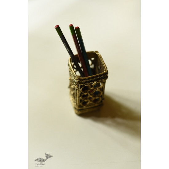 buy Handmade Brass Dhokra - pen stand