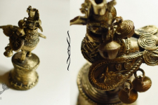 Dhokra  Art ✺ Handmade Brass Dhokra - Mor Chimni / Peacock Oil Lamp