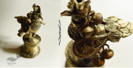 Dhokra  Art ✺ Handmade Brass Dhokra - Mor Chimni / Peacock Oil Lamp