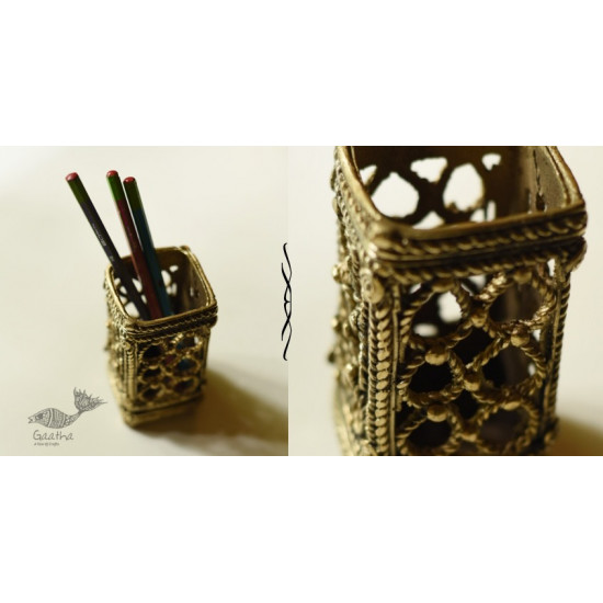 buy Handmade Brass Dhokra - pen stand