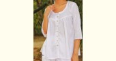 handwoven designer cotton white Sufi Shirt Co-ord Set