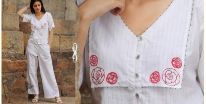 Nivriti | Handwoven Cotton - White Daisy Co-ord Set